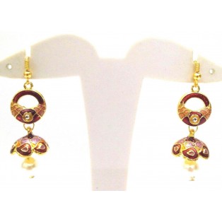Meenakari Minakari Enamel Jhumka Jhumki Handmade Earring Jewelry Chandelier A104